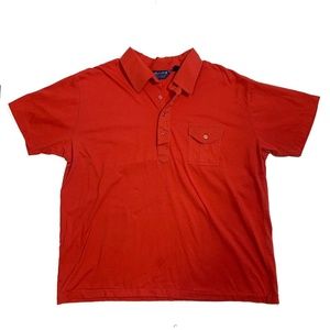 Vintage 80s Nature Knit Red Preppy Golf Short Sleeve Polo Shirt Men's Size Large